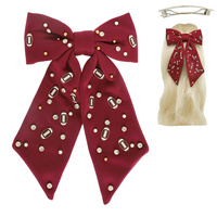 FOOTBALL THEME BOW BARRETTE HAIR CLIP